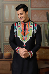Black Festival Wear Kurta
